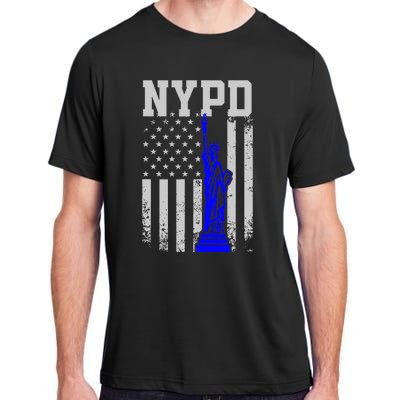 Nypd New York Police Department Statue Of Liberty Distressed Adult ChromaSoft Performance T-Shirt