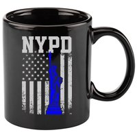 Nypd New York Police Department Statue Of Liberty Distressed 11oz C Handle Ceramic Mug