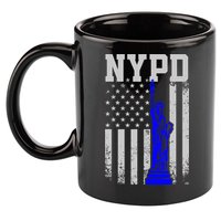 Nypd New York Police Department Statue Of Liberty Distressed 11oz C Handle Ceramic Mug