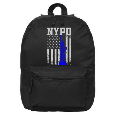 Nypd New York Police Department Statue Of Liberty Distressed 16 in Basic Backpack