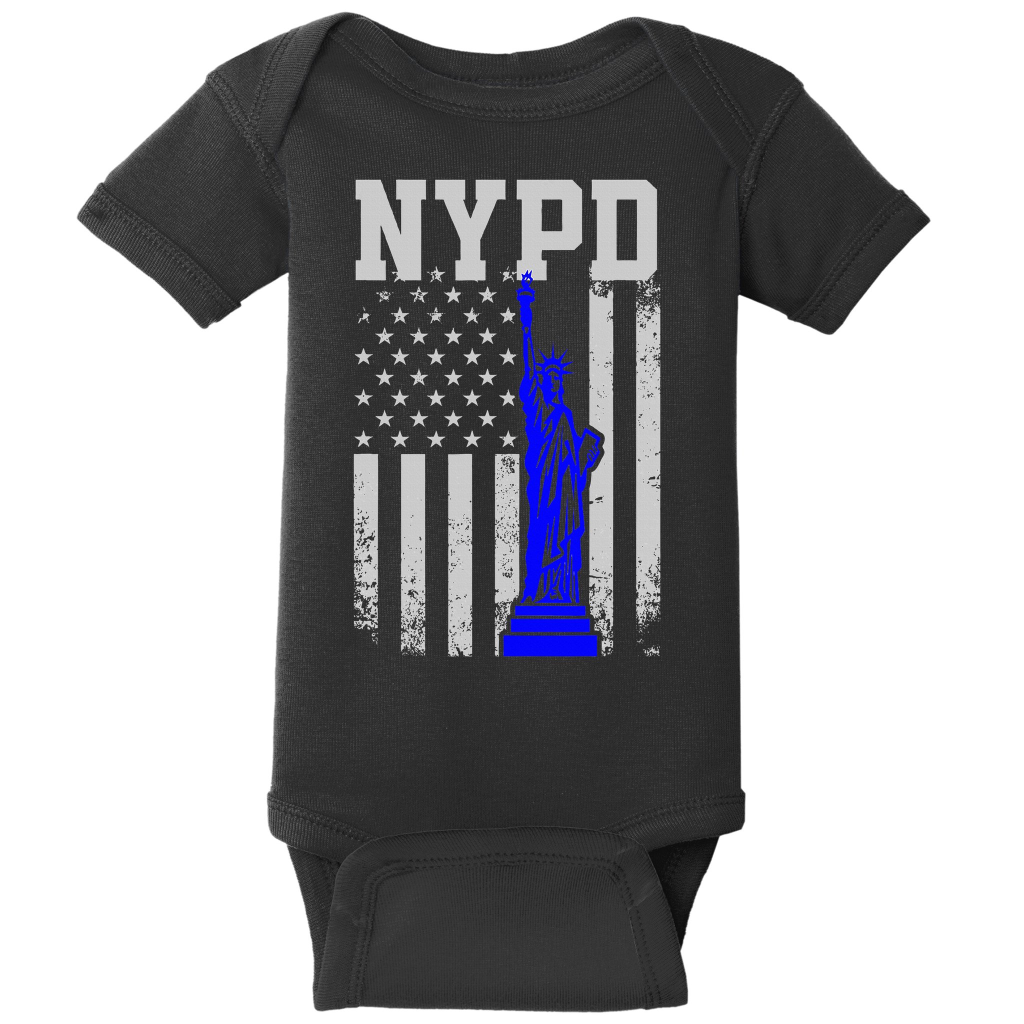 Nypd New York Police Department Statue Of Liberty Distressed Baby Bodysuit