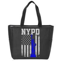 Nypd New York Police Department Statue Of Liberty Distressed Zip Tote Bag