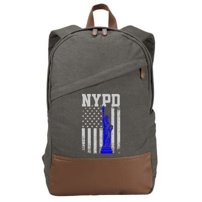Nypd New York Police Department Statue Of Liberty Distressed Cotton Canvas Backpack
