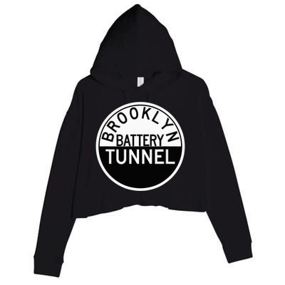 Nyc New York City Brooklyn Battery Tunnel Crop Fleece Hoodie