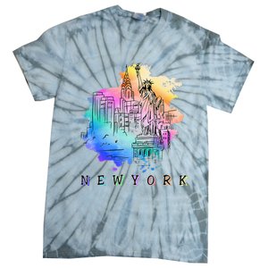 Nyc New York City Skylines Statue Of Liberty Tie-Dye T-Shirt