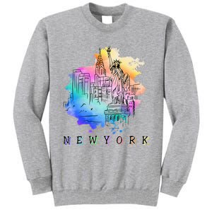 Nyc New York City Skylines Statue Of Liberty Tall Sweatshirt