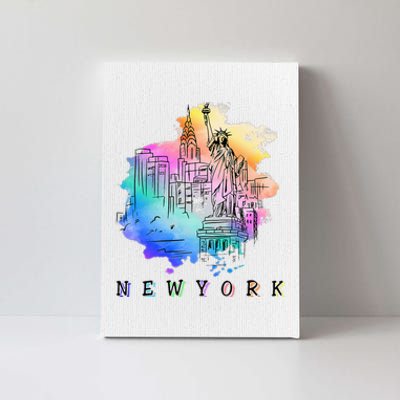 Nyc New York City Skylines Statue Of Liberty Canvas