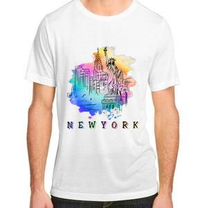 Nyc New York City Skylines Statue Of Liberty Adult ChromaSoft Performance T-Shirt