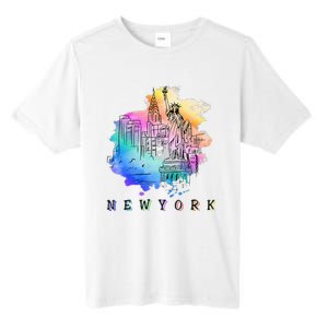 Nyc New York City Skylines Statue Of Liberty Tall Fusion ChromaSoft Performance T-Shirt