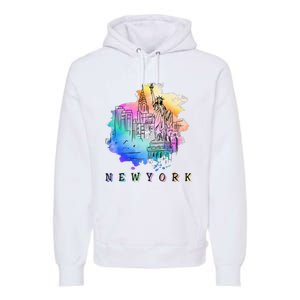 Nyc New York City Skylines Statue Of Liberty Premium Hoodie