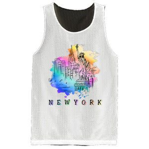 Nyc New York City Skylines Statue Of Liberty Mesh Reversible Basketball Jersey Tank