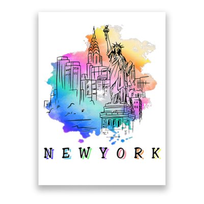 Nyc New York City Skylines Statue Of Liberty Poster