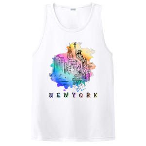 Nyc New York City Skylines Statue Of Liberty PosiCharge Competitor Tank