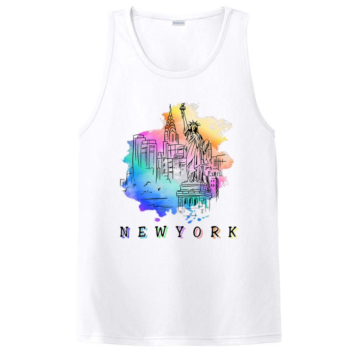 Nyc New York City Skylines Statue Of Liberty PosiCharge Competitor Tank