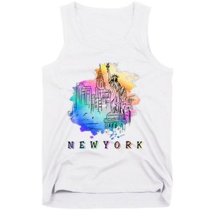 Nyc New York City Skylines Statue Of Liberty Tank Top