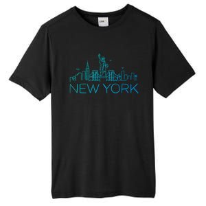 Nyc New York City Skylines Statue Of Liberty Birds Cute Gift Tall Fusion ChromaSoft Performance T-Shirt