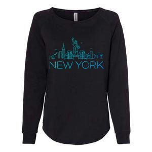 Nyc New York City Skylines Statue Of Liberty Birds Cute Gift Womens California Wash Sweatshirt