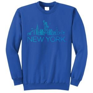 Nyc New York City Skylines Statue Of Liberty Birds Cute Gift Tall Sweatshirt