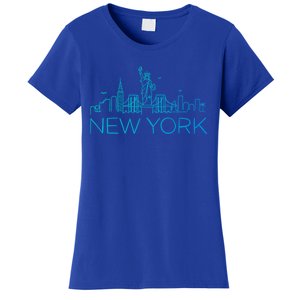 Nyc New York City Skylines Statue Of Liberty Birds Cute Gift Women's T-Shirt