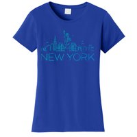 Nyc New York City Skylines Statue Of Liberty Birds Cute Gift Women's T-Shirt