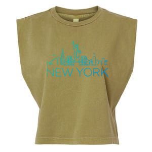 Nyc New York City Skylines Statue Of Liberty Birds Cute Gift Garment-Dyed Women's Muscle Tee