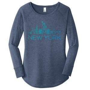 Nyc New York City Skylines Statue Of Liberty Birds Cute Gift Women's Perfect Tri Tunic Long Sleeve Shirt