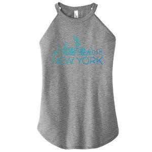 Nyc New York City Skylines Statue Of Liberty Birds Cute Gift Women's Perfect Tri Rocker Tank