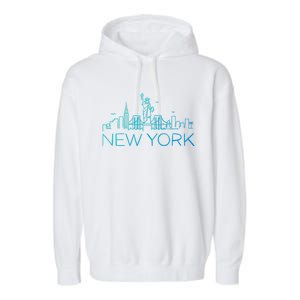 Nyc New York City Skylines Statue Of Liberty Birds Cute Gift Garment-Dyed Fleece Hoodie