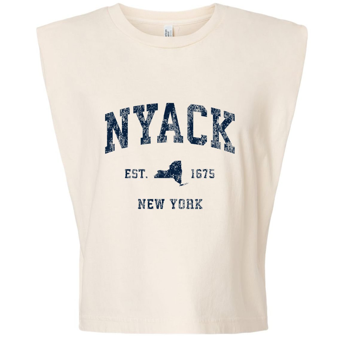 Nyack New York Ny Vintage Athletic Sports Design Garment-Dyed Women's Muscle Tee