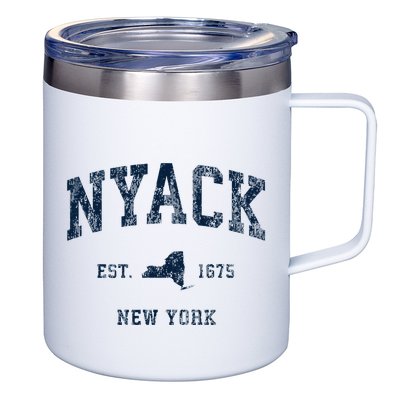 Nyack New York Ny Vintage Athletic Sports Design 12oz Stainless Steel Coffee Mug