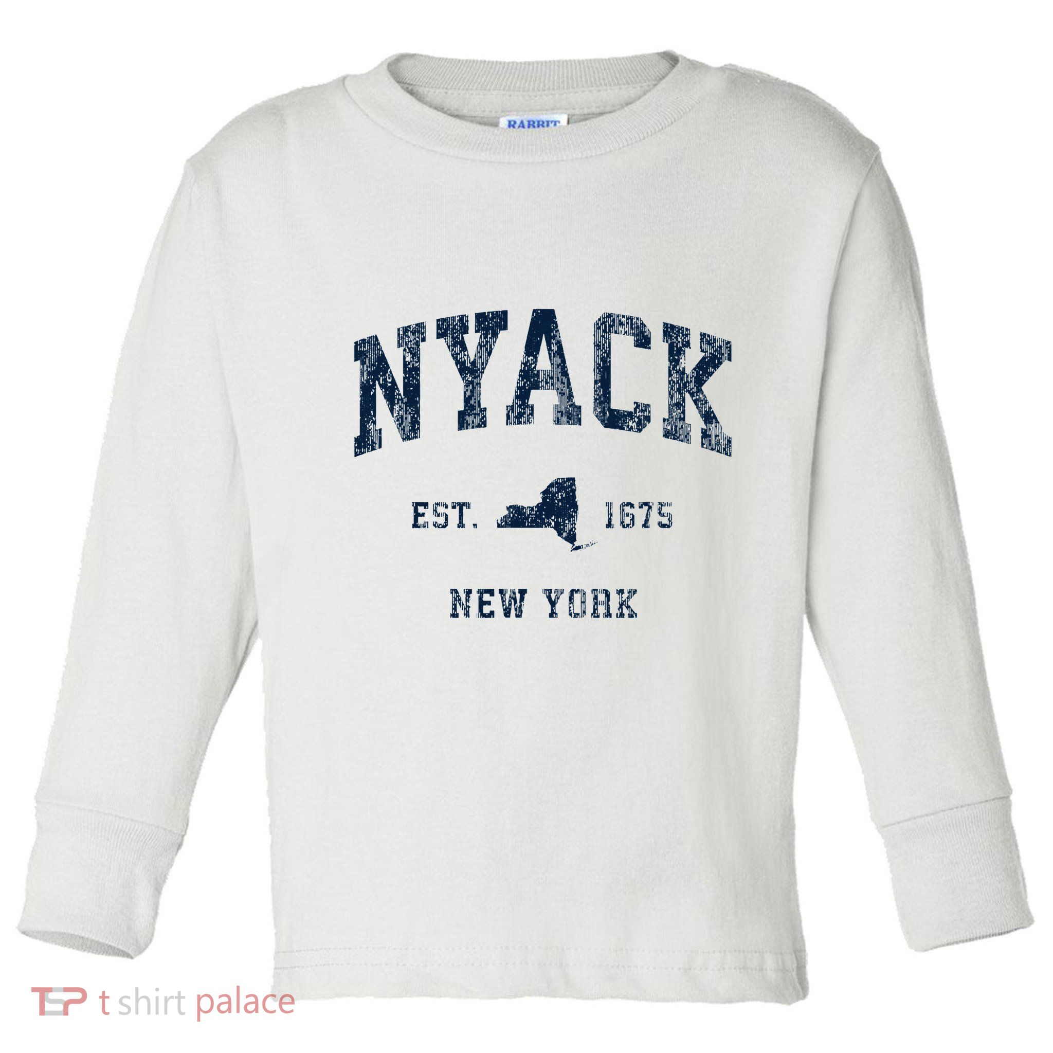 Nyack New York Ny Vintage Athletic Sports Design Toddler Long Sleeve Shirt