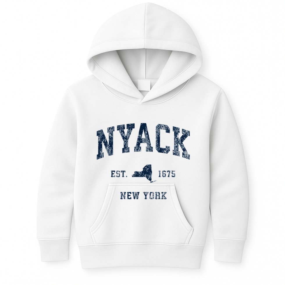 Nyack New York Ny Vintage Athletic Sports Design Kids Hoodie