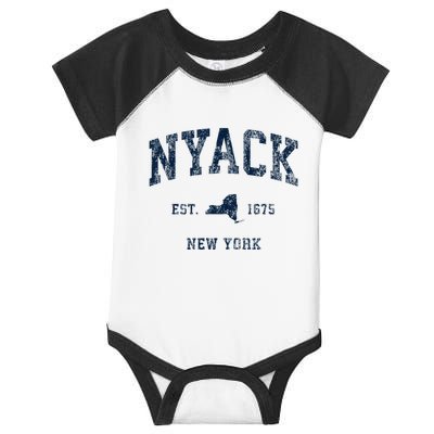 Nyack New York Ny Vintage Athletic Sports Design Infant Baby Jersey Bodysuit