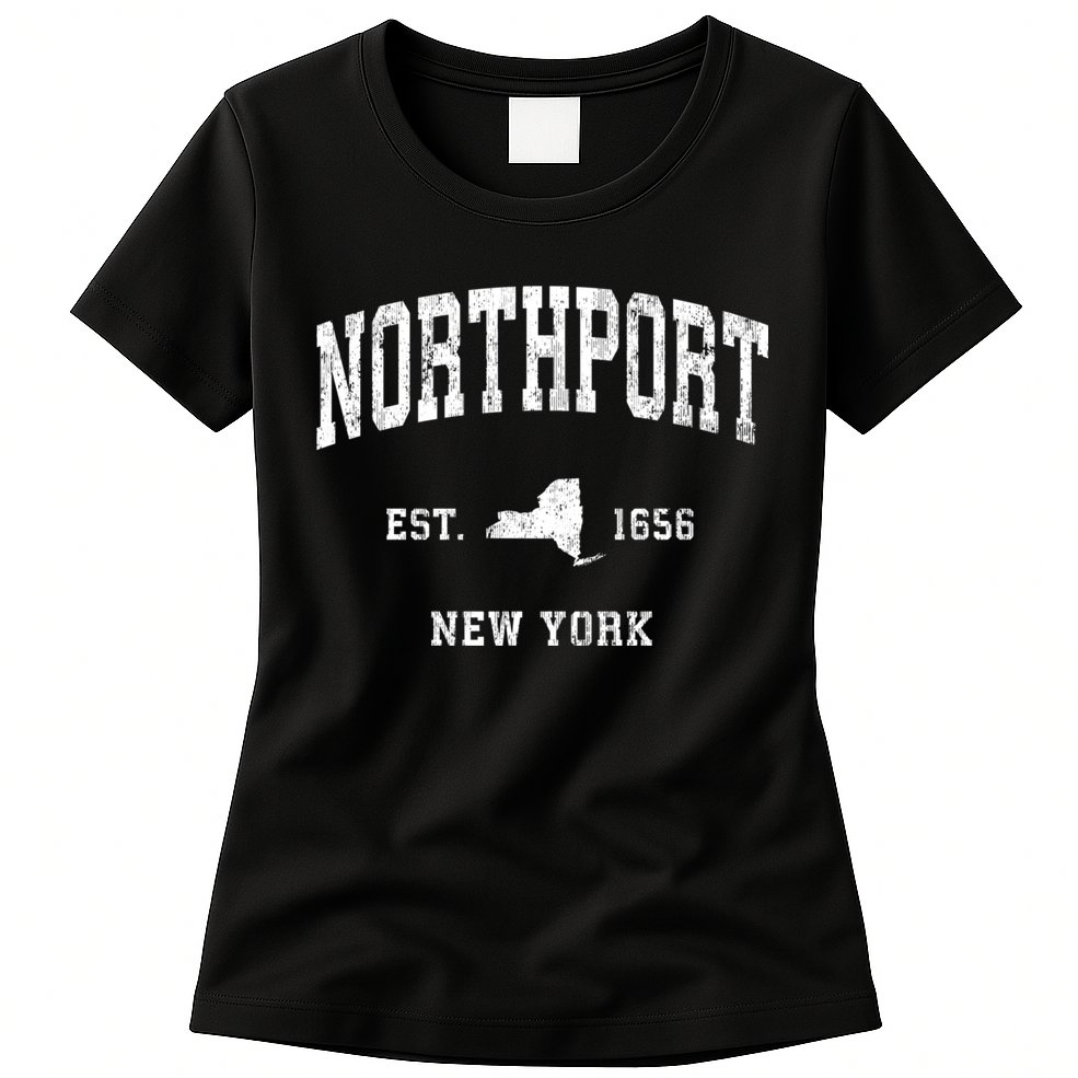 Northport New York Ny Vintage Athletic Womens T-Shirt