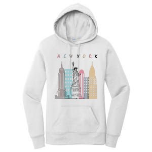 NYC New York City Manhattan skylines statue of liberty Women's Pullover Hoodie