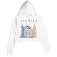 NYC New York City Manhattan skylines statue of liberty Crop Fleece Hoodie