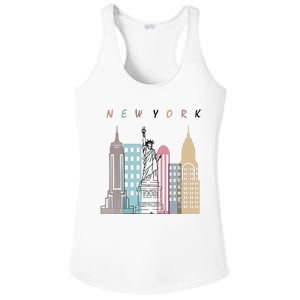 NYC New York City Manhattan skylines statue of liberty Ladies PosiCharge Competitor Racerback Tank