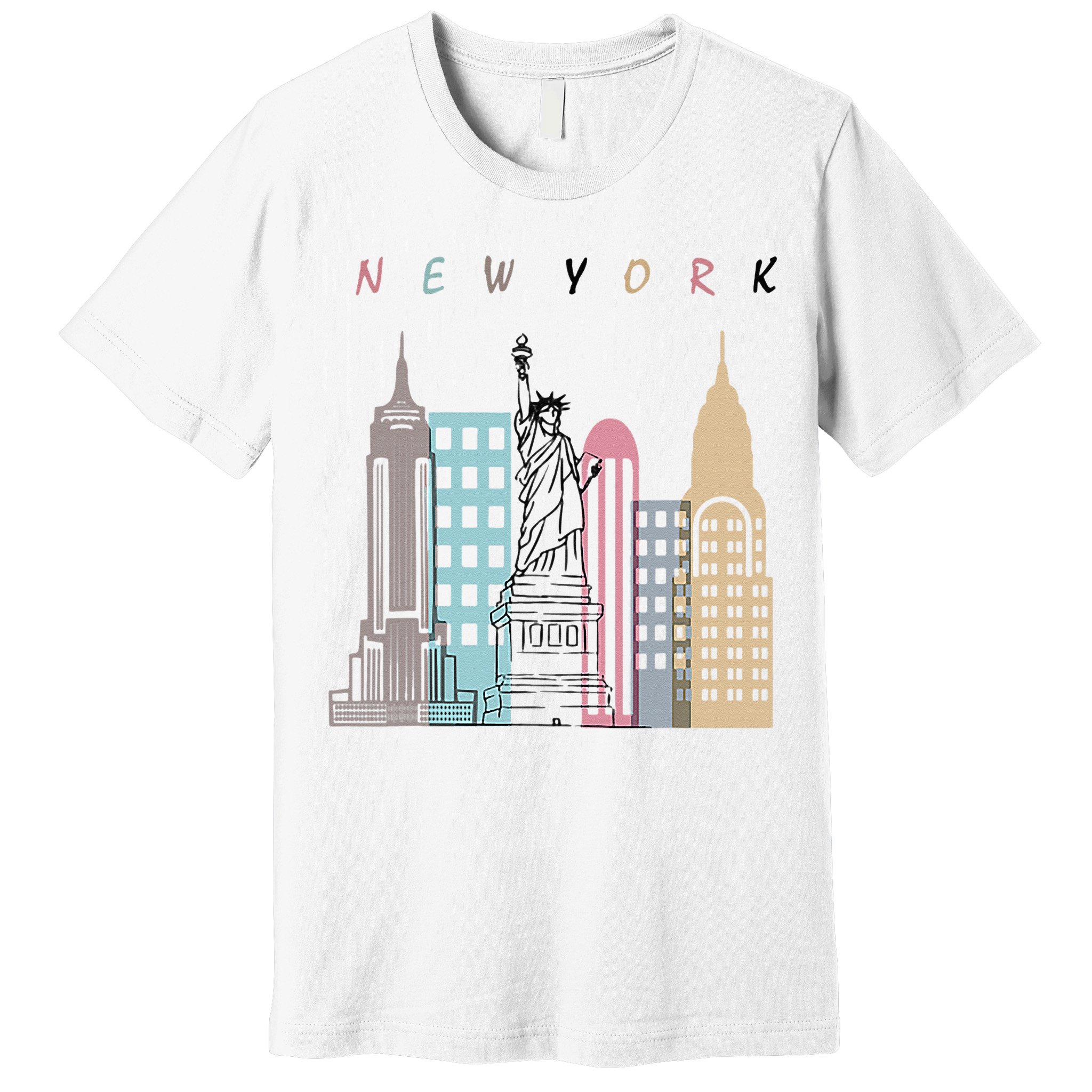 NYC New York City Manhattan skylines statue of liberty Premium T-Shirt