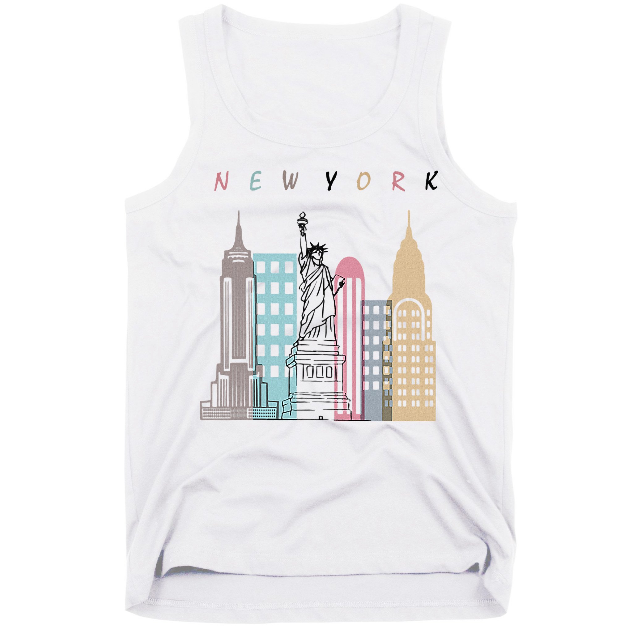 NYC New York City Manhattan skylines statue of liberty Tank Top