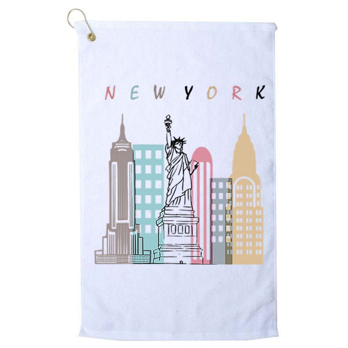 NYC New York City Manhattan skylines statue of liberty Platinum Collection Golf Towel