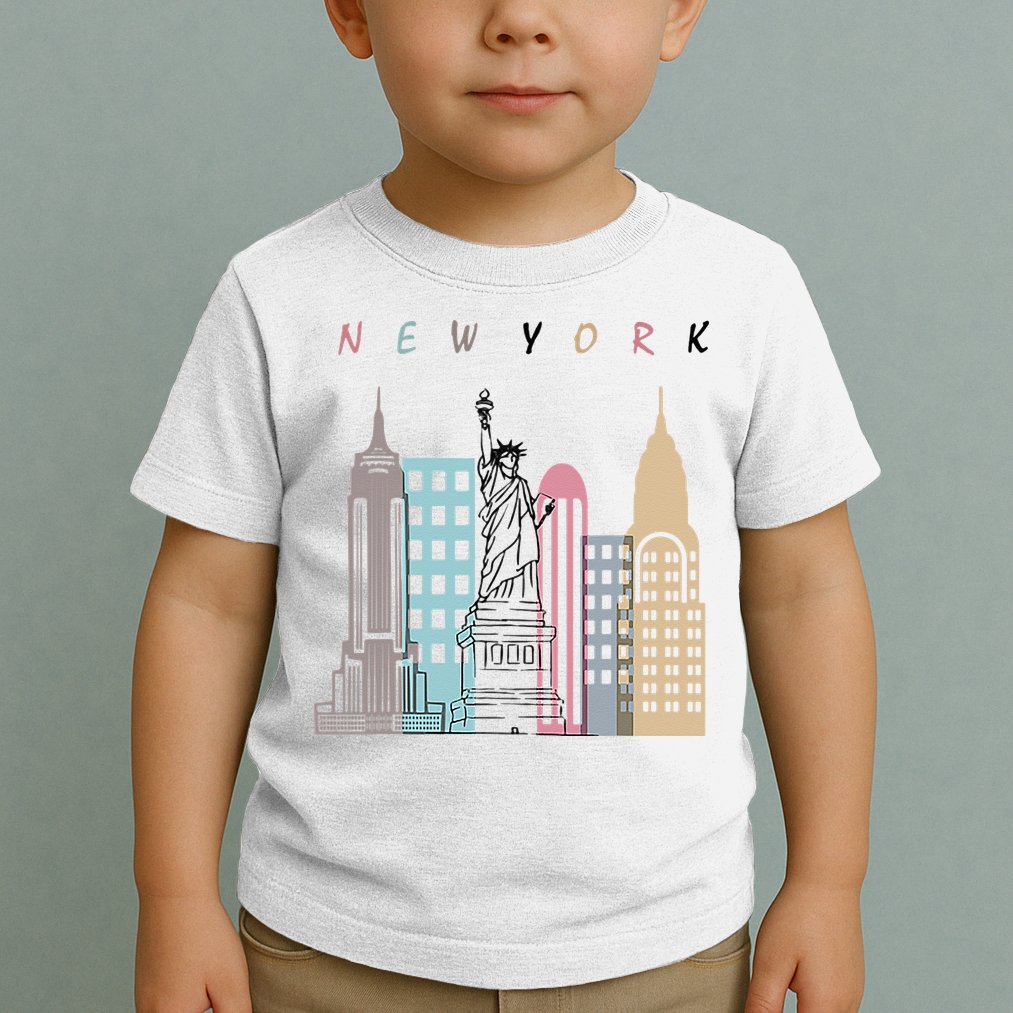 NYC New York City Manhattan skylines statue of liberty Toddler T-Shirt