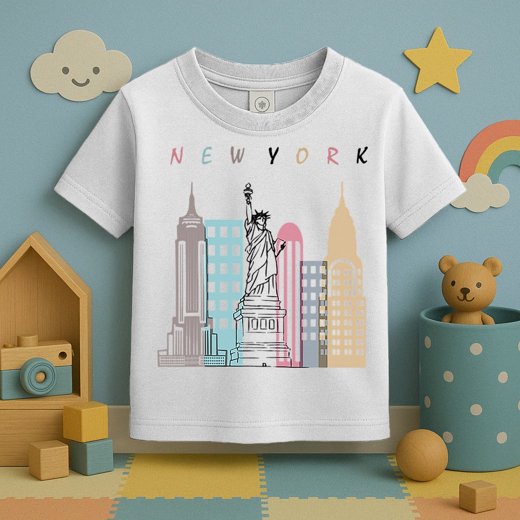 NYC New York City Manhattan skylines statue of liberty Toddler T-Shirt