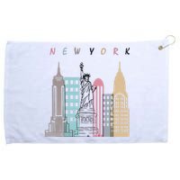 NYC New York City Manhattan skylines statue of liberty Grommeted Golf Towel