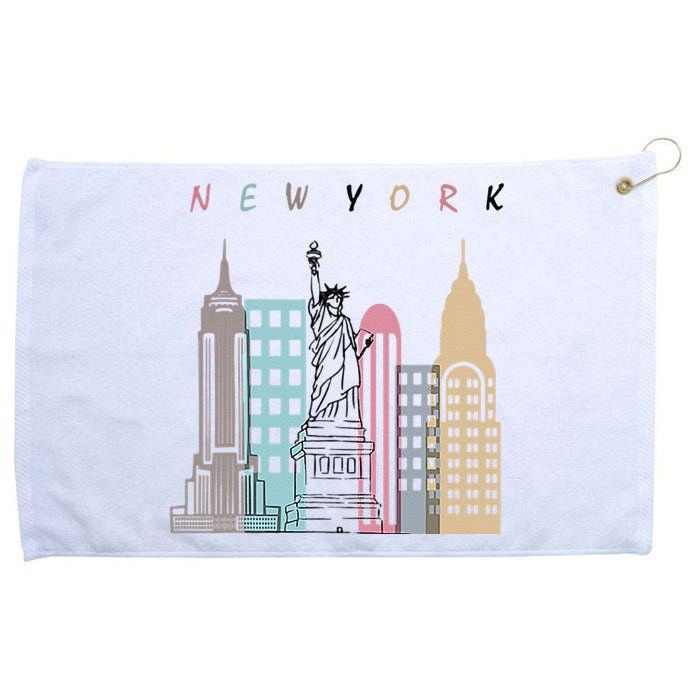 NYC New York City Manhattan skylines statue of liberty Grommeted Golf Towel