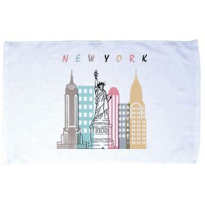 NYC New York City Manhattan skylines statue of liberty Microfiber Hand Towel