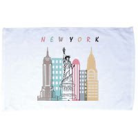 NYC New York City Manhattan skylines statue of liberty Microfiber Hand Towel