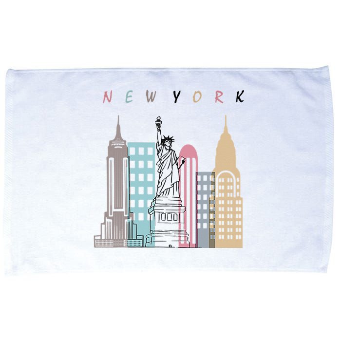 NYC New York City Manhattan skylines statue of liberty Microfiber Hand Towel