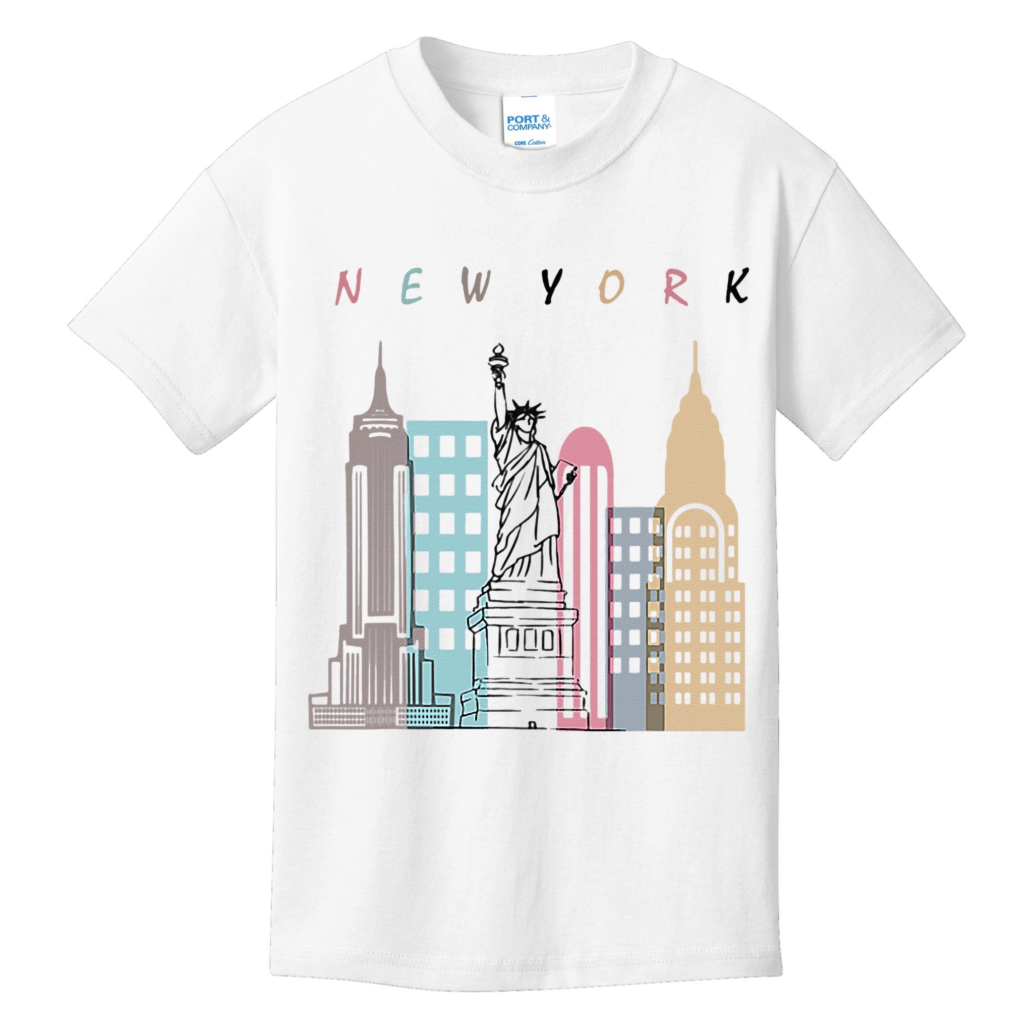 NYC New York City Manhattan skylines statue of liberty Kids T-Shirt