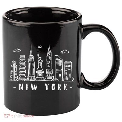 NYC New York City Manhattan Skylines Statue Of Liberty Cloud 11oz C Handle Ceramic Mug