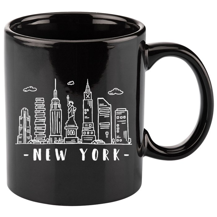 NYC New York City Manhattan Skylines Statue Of Liberty Cloud 11oz C Handle Ceramic Mug